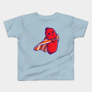 Cute Sausage Super Hero Cartoon Kids T-Shirt